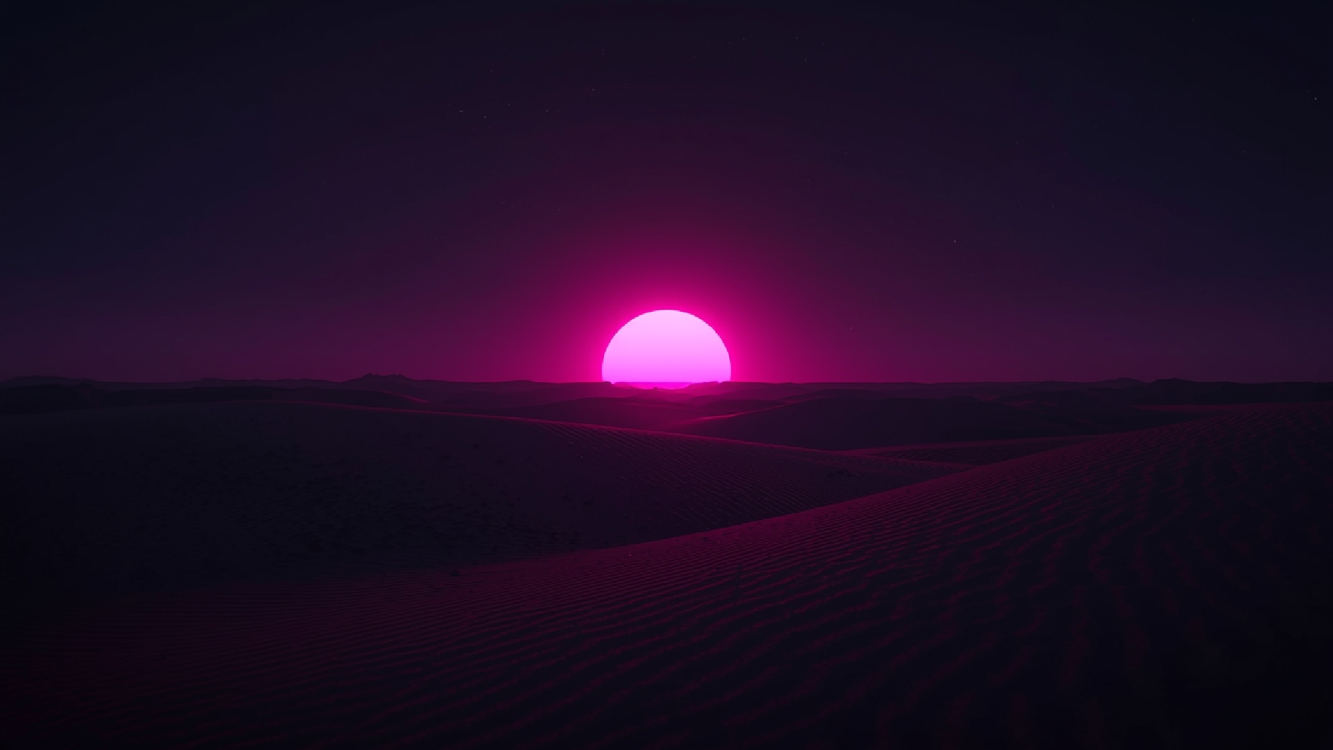 desert landscape with dark sky